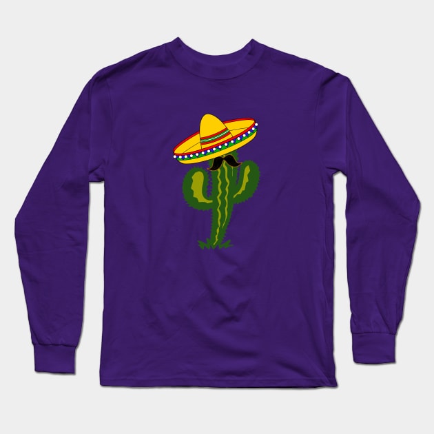 Funny Mexican Cactus Long Sleeve T-Shirt by Scar